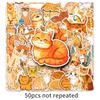 50 Orange Cat Doodle Stickers Personalized Cartoon Cute Cat Decorative Mobile Phone Case Water Cup Suitcase Stickers