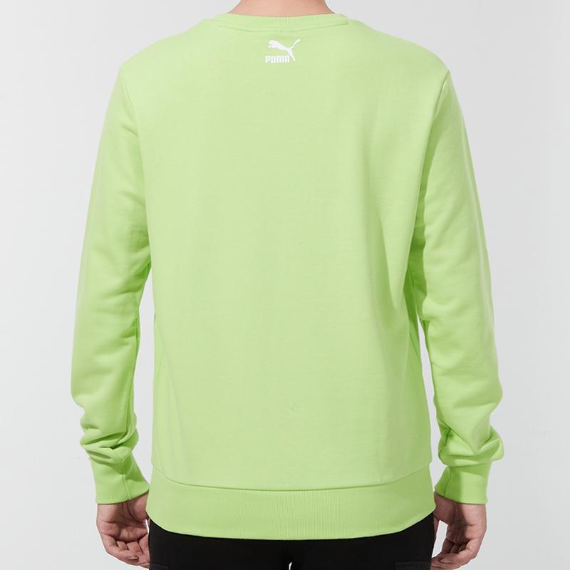 Puma Solid Color Casual Crew Neck Long Sleeve Sweatshirt Men Sweatshirt Green 535016-81
