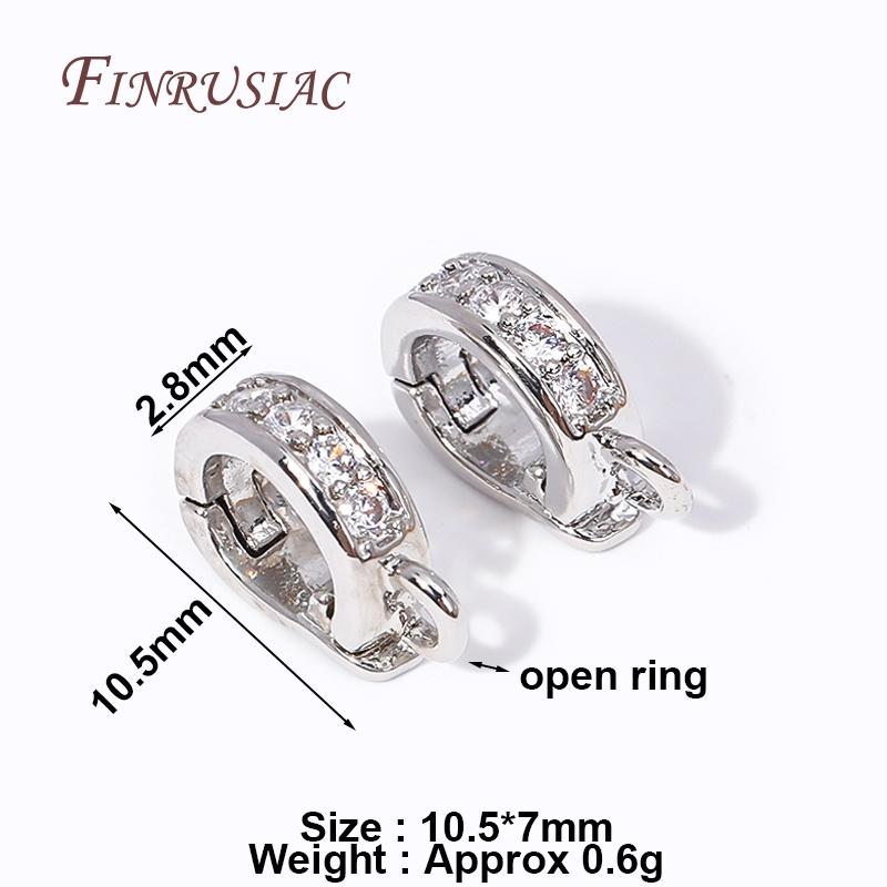

18K Gold Plated Brass With Zircon Hinged Pendant Enhancer Bail Clasps For Jewelry Making Supplies DIY Findings Accessories 2 Pieces