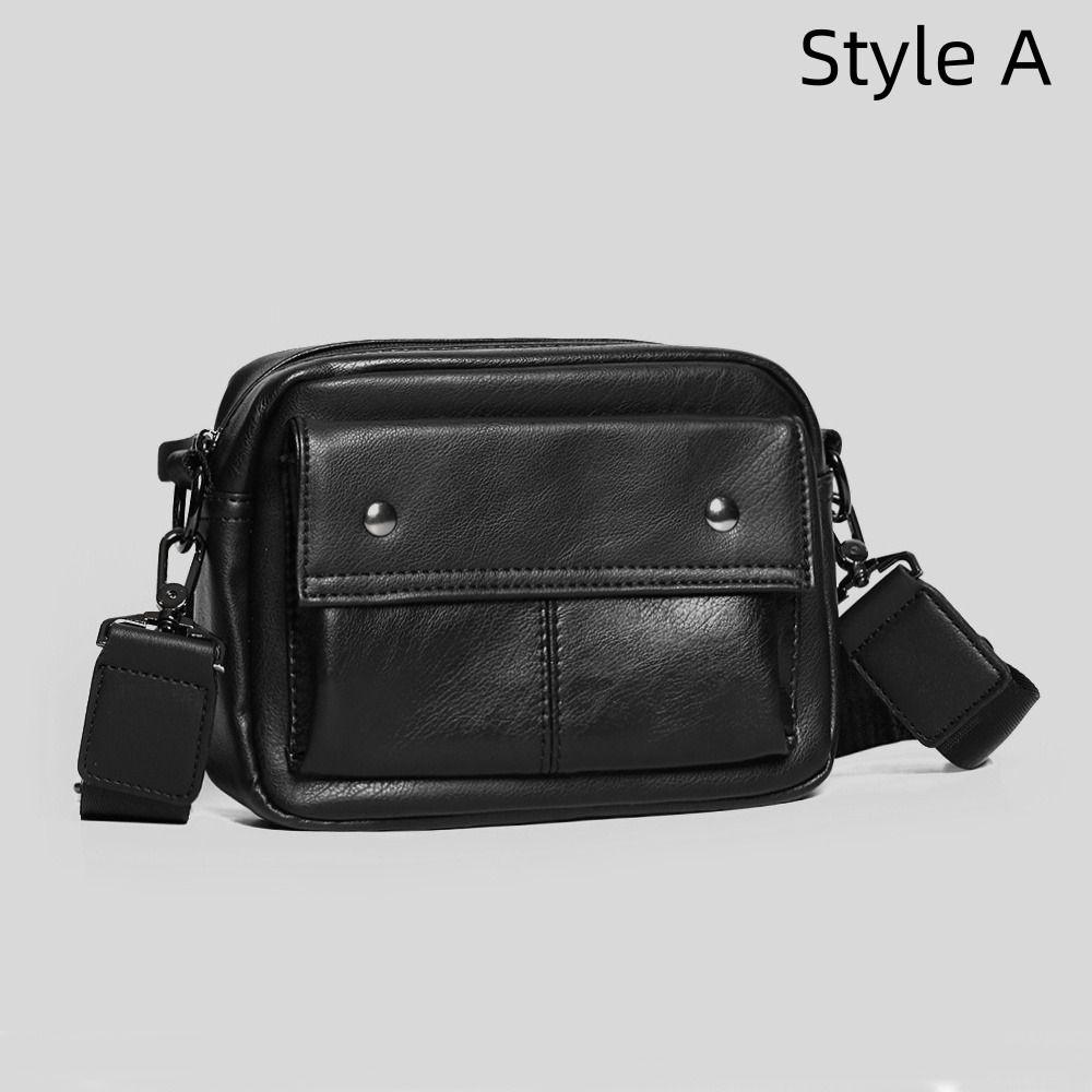 PU Leather Crossbody Bag Men Casual Mobile Phone Bag Fashion Shoulder Bag Men  School