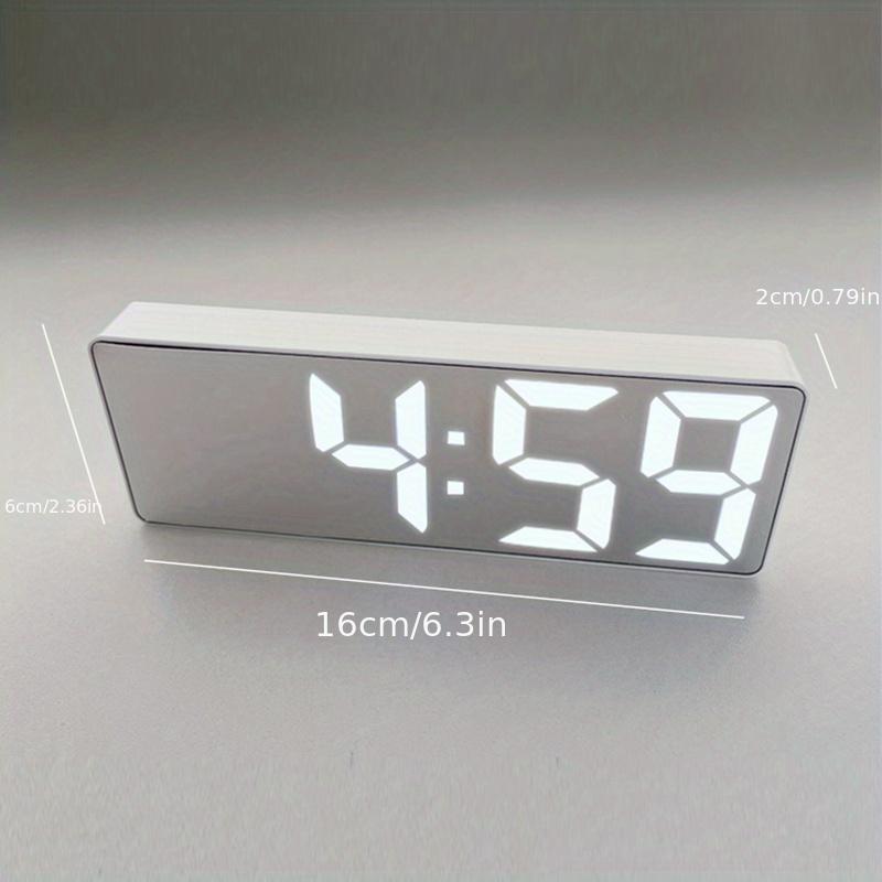 Modern LED Digital Alarm Clock with Temperature & Adjustable Brightness - Large LCD-like Display, 12/24H Time