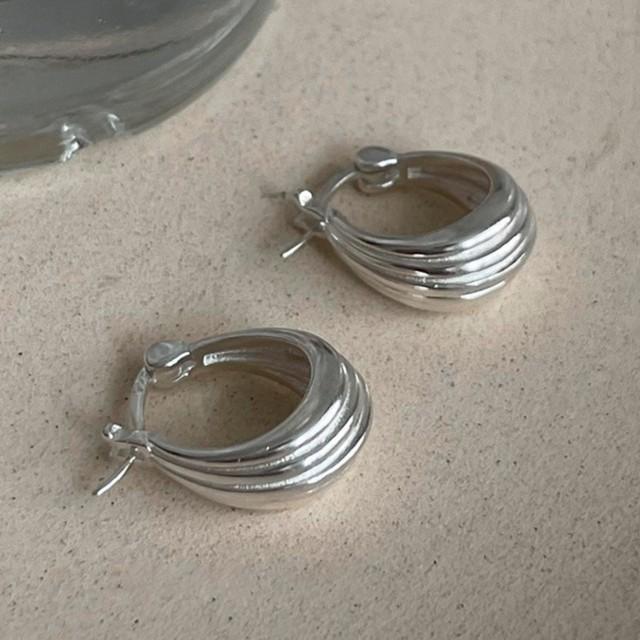 

Женские серьги-кольца ANENJERY с простым узором, изысканные ювелирные изделия золотого, серебряного цвета с геометрическим рисунком, подарок для вечеринки серебряный