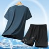 Mens Quick-Dry Sport Set Short Sleeve T-Shirt Shorts Lightweight Breathable Activewear Running Gym Casual Wear