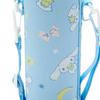 Sanrio Children's Water Bottle, 470ml, One-Touch, Stainless Steel, Cinnamoroll Design, Keeps Drinks Cold, Includes Pouch with Shoulder Strap, and Name