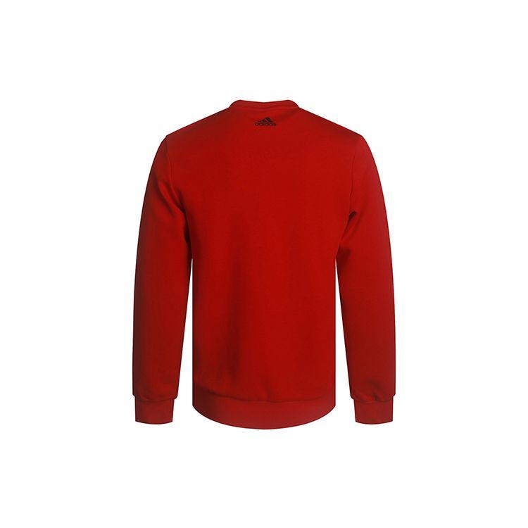 adidas Logótipo Alfabeto Conforto Casual Malha Pulôver Moletom Masculino Tops Vermelho GH4415