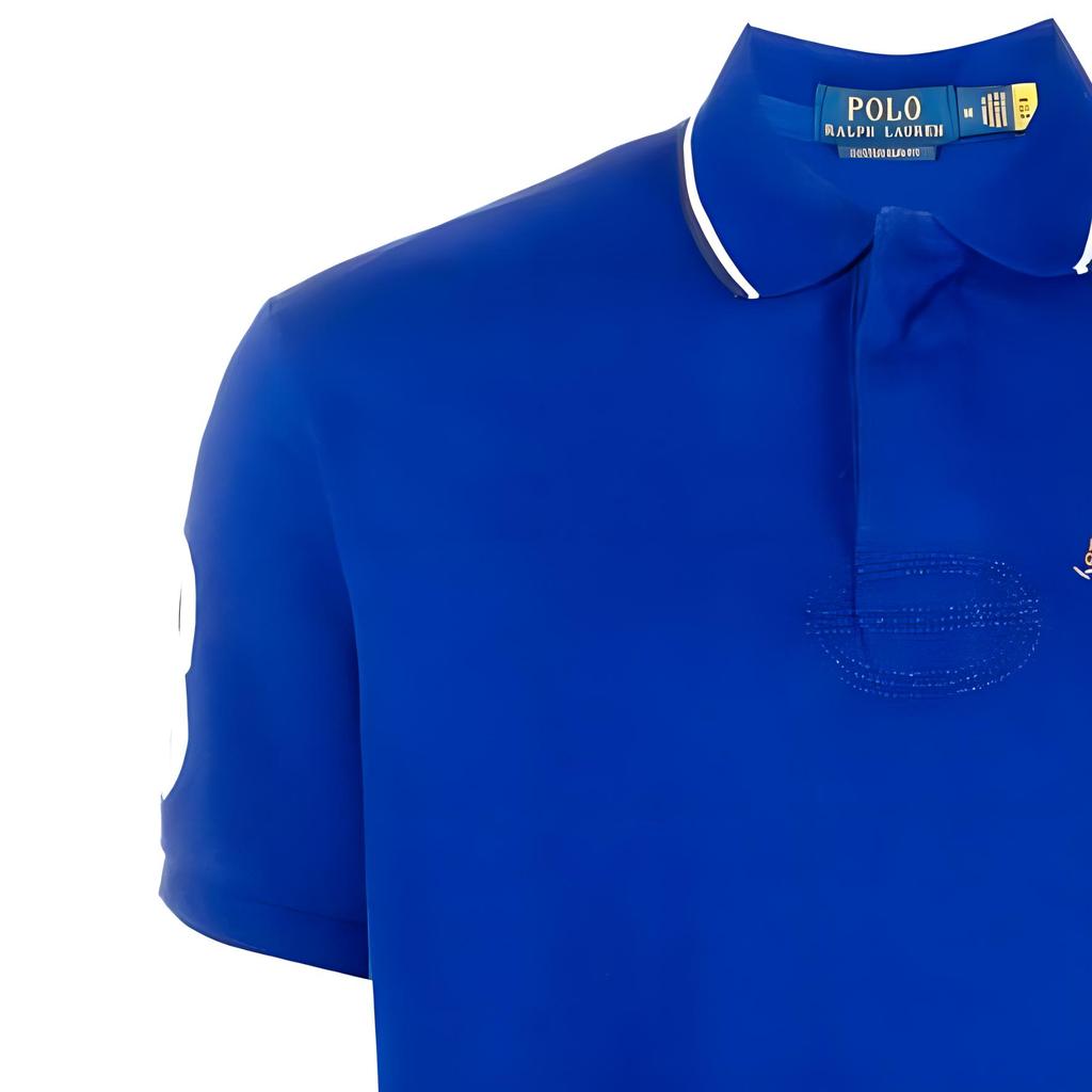 Polo Ralph Lauren SS23 Animal Pattern Straight Fit Short Sleeve Polo Shirt Men tops Blue 710900614-003