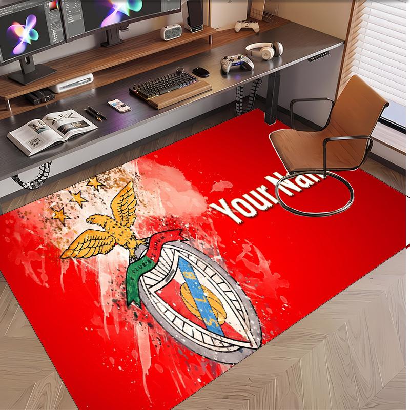 Personalized Crystal Velvet Carpet Benfica FC Pattern Non Slip Floor Rug
