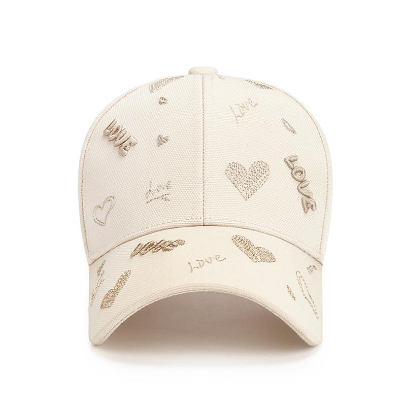 Love Heart Cap For Women With Breathable Polyester Material Sun Protection Casual Summer Hat