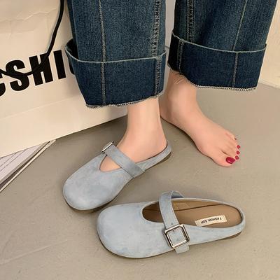 Mary Jane Taschenkopf Halbpantoffeln Damen Sommerbekleidung Halbschlepp 2025 Farbe weiche flache Sohle ein Pedal Mill Schuhe Tide