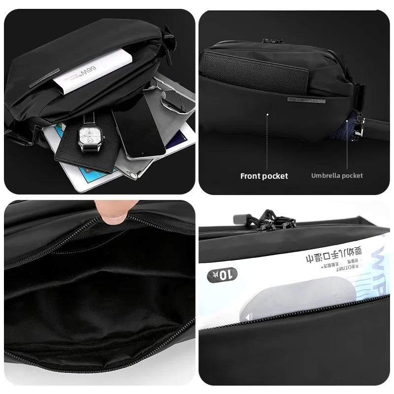 Waterproof Men's Shoulder Bag Outdoor Sports Chest Bag Multi-functional Travel Waist Pack Portable Crossbody Sling Bag