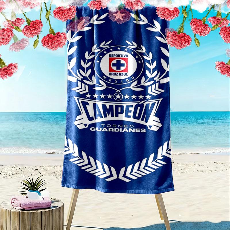 Cruz Azul Print Beach Towel, Large Soft Quick Dry Towel for Beach Camping Swimming