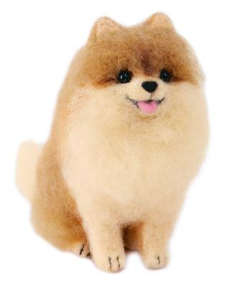 Hamanaka Wool Felting Cute Dog Cat Made with Kit, & Pomeranian, Aclaine, H441-539