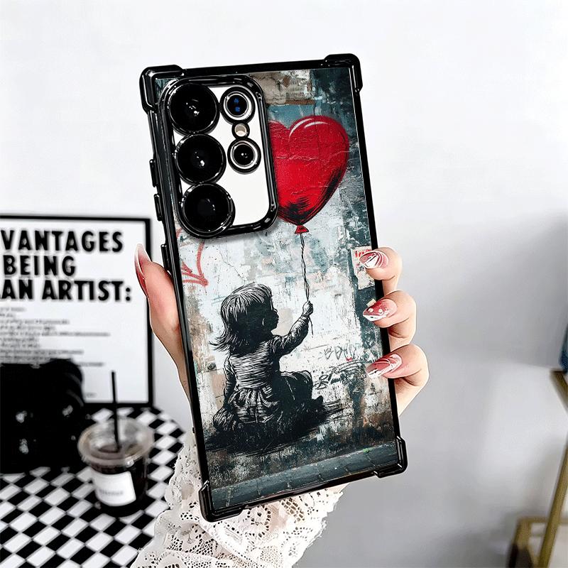 B-Banksy Art Graffiti Artist Plating Phone Case For Samsung Galaxy S24 S25 FE S26 Edge S23 Ultra S22 S21 Plus S20 Anti-Fall Aira