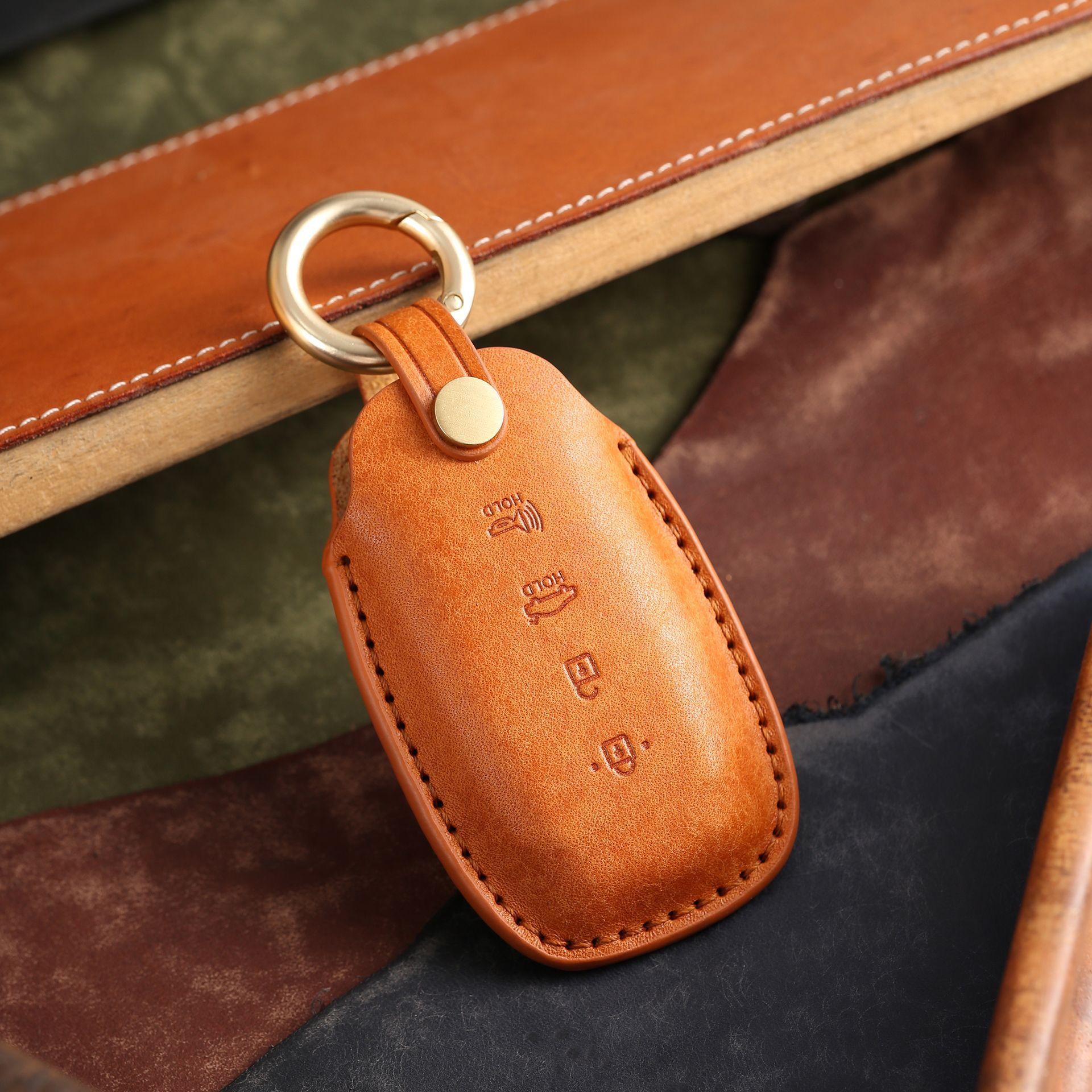 

Customized key cover is suitable for modern Fista car key cover, purely handmade high-end leather car key bag.
