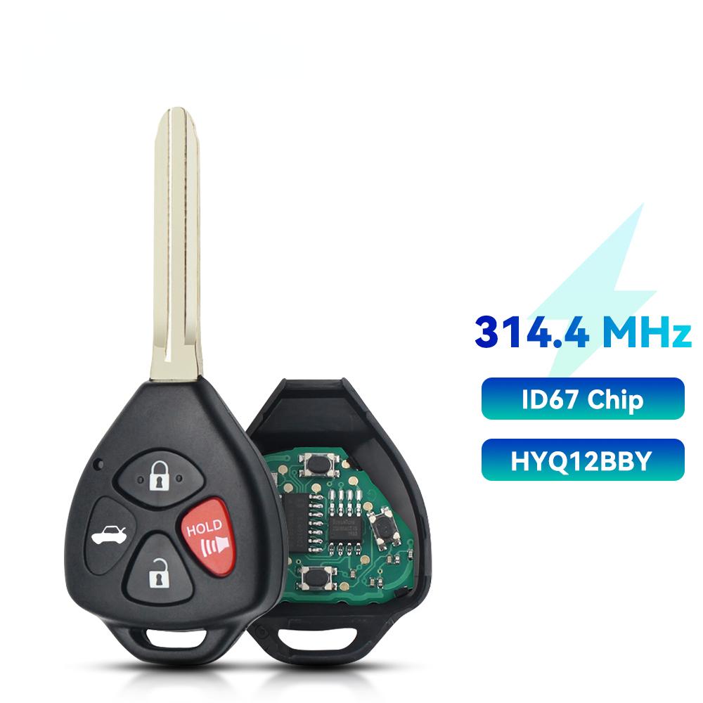 Remote Car Key For Toyota Camry Avalon Corolla Matrix RAV4 Yaris Venza/3/4 Buttons / HYQ12BBY/ 314.4Mhz /ID67 Chip