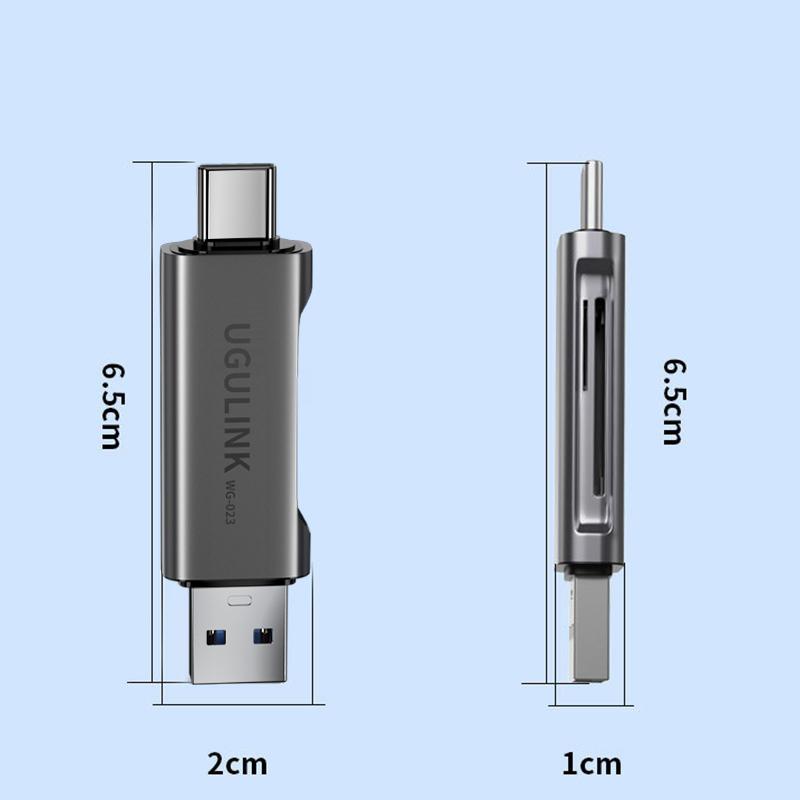Passer for Apple-mobiltelefonkortlesere, USB3.0-kortlesere SD-kort, TF-kortlesere, skallkortlesere i aluminiumslegering, høyhastighets.