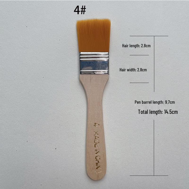 Nylon Bristle Brush with Wood Handle - Versatile for Painting, BBQ, and Cleaning