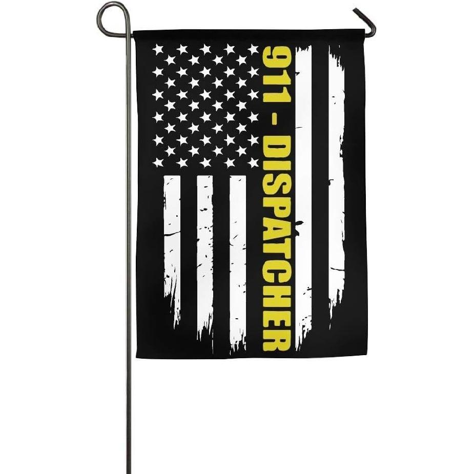 911 Dispatcher Gift Thin Gold Line Flag Custom Home Backyard Garden Flag for Wedding Anniversary