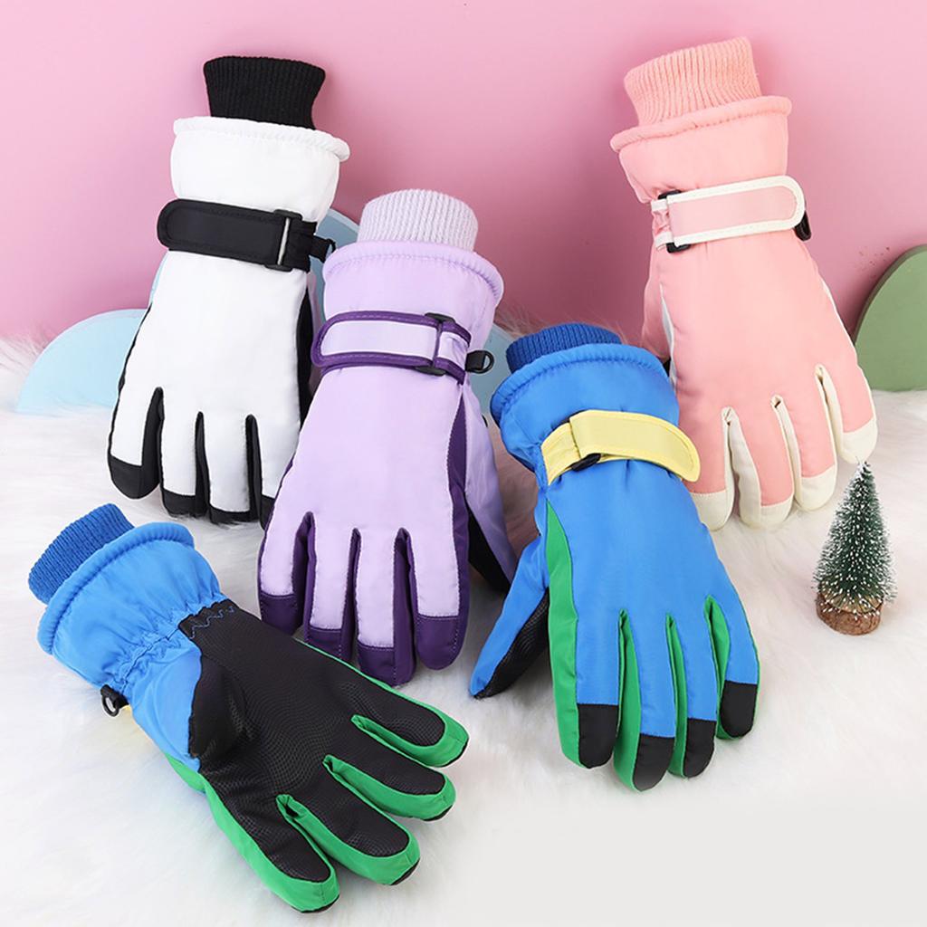 Kids Winter Mittens Soft & Breathable Fleece Lined Mitts Comfortable Warm Skiing Gloves for Children Snow Adventures