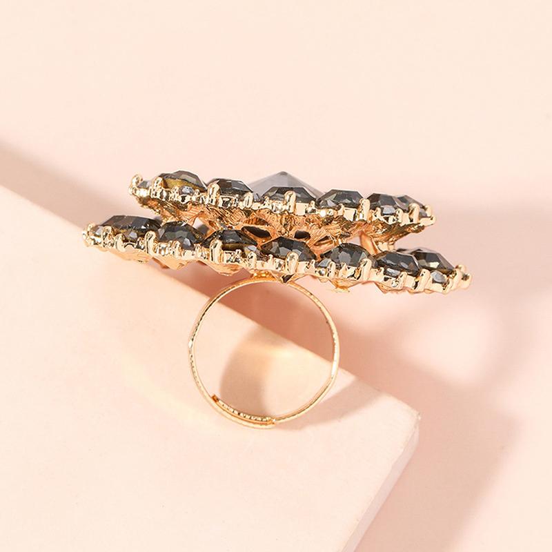 Unique Boho Stone Ring Big Round Rings For Women Vintage Female Wedding Party Jewelry Birthday Gift