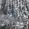 1yards 5+18mm Silver Shiny Beaded Fabric for DIY Sewing Stage & Costume Dress Background Clothing Supplies Handmade DIY Etc.