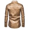 Men's Long Sleeve Fashionable Shirt Rose Print Casual Button Shirts Men Lapel Spring Formal Clothing