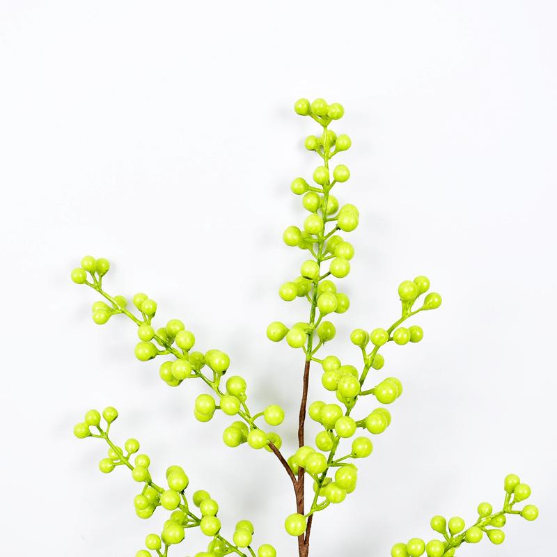 

6-зубчатый плод падуба красный плод ягода плод удачи одиночная ветка китайское украшение для дома искусственный цветок имитация растения зелёный