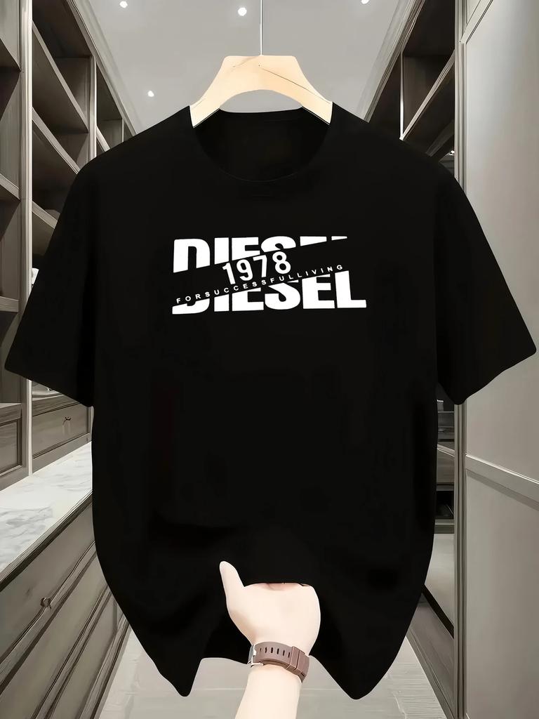 CasualTshirt with Classic Print  Fashionable Summe Mens Short Sleeve Round Neck Tshirt Tshirt print pure cotton Regularstyle