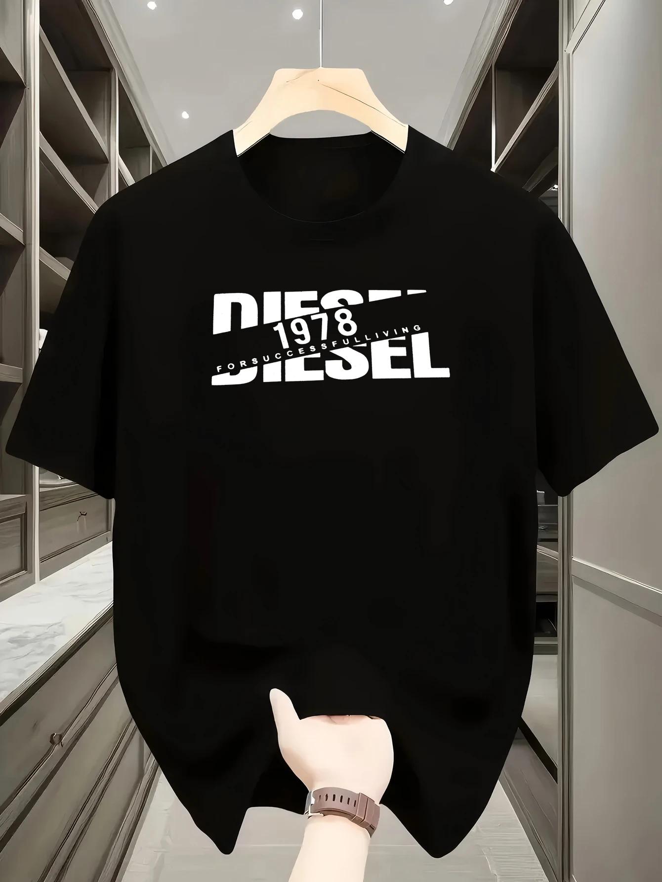 GUOYAN TOP Casual T-shirt met Klassieke Print Modieus Zomer Heren Korte Mouw Ronde Hals T-shirt T-shirt print puur katoen Normale pasvorm 3XL