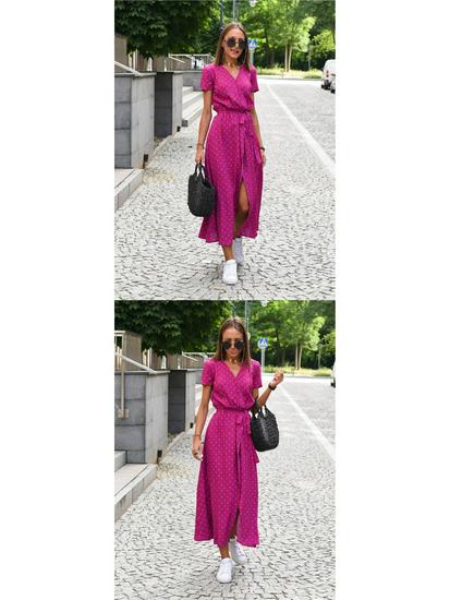 2026 European & American Women's Summer V-neck Floral Lace-up Dress