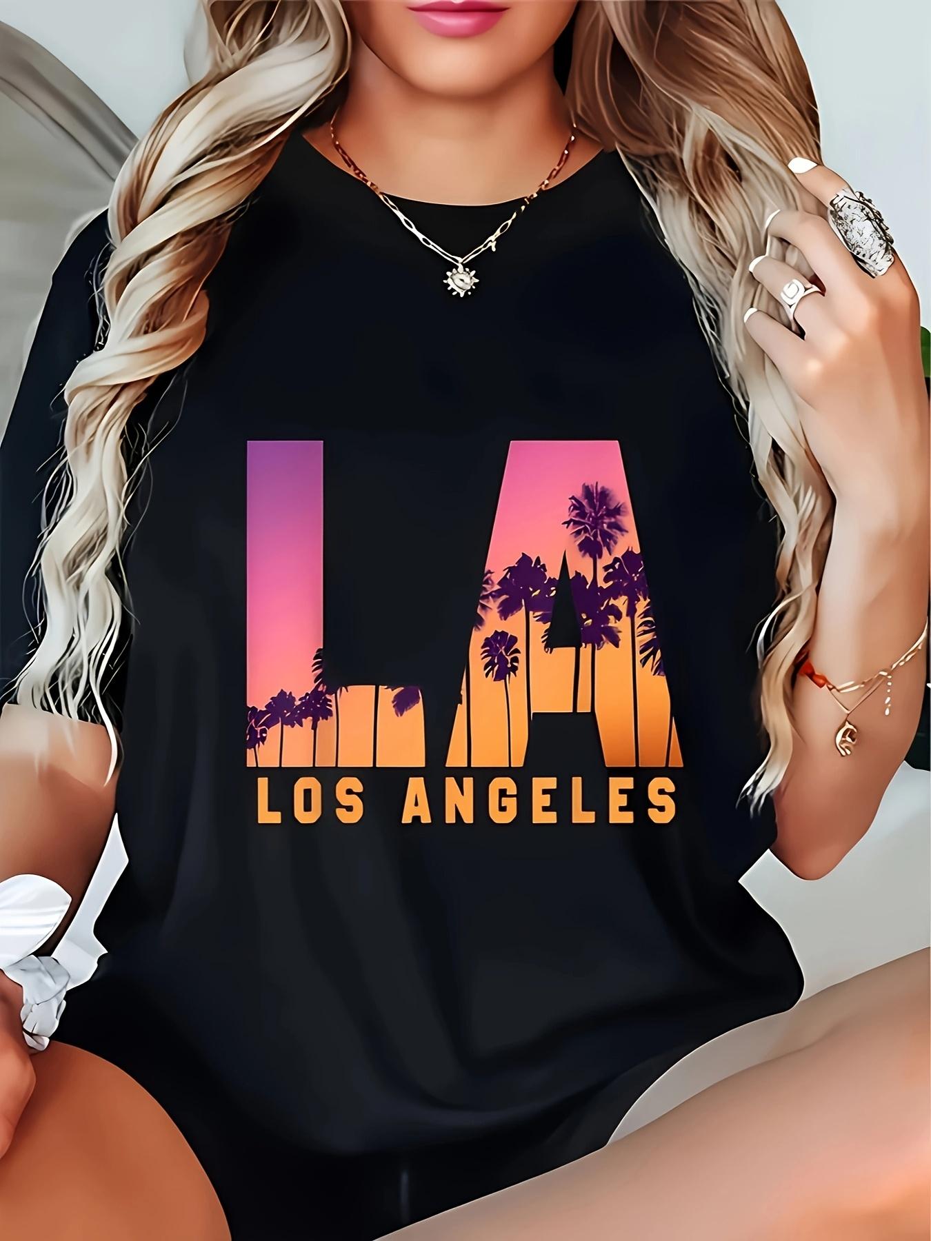 LA Sunset Palm Trees Los Angeles Graphic T-shirt XL