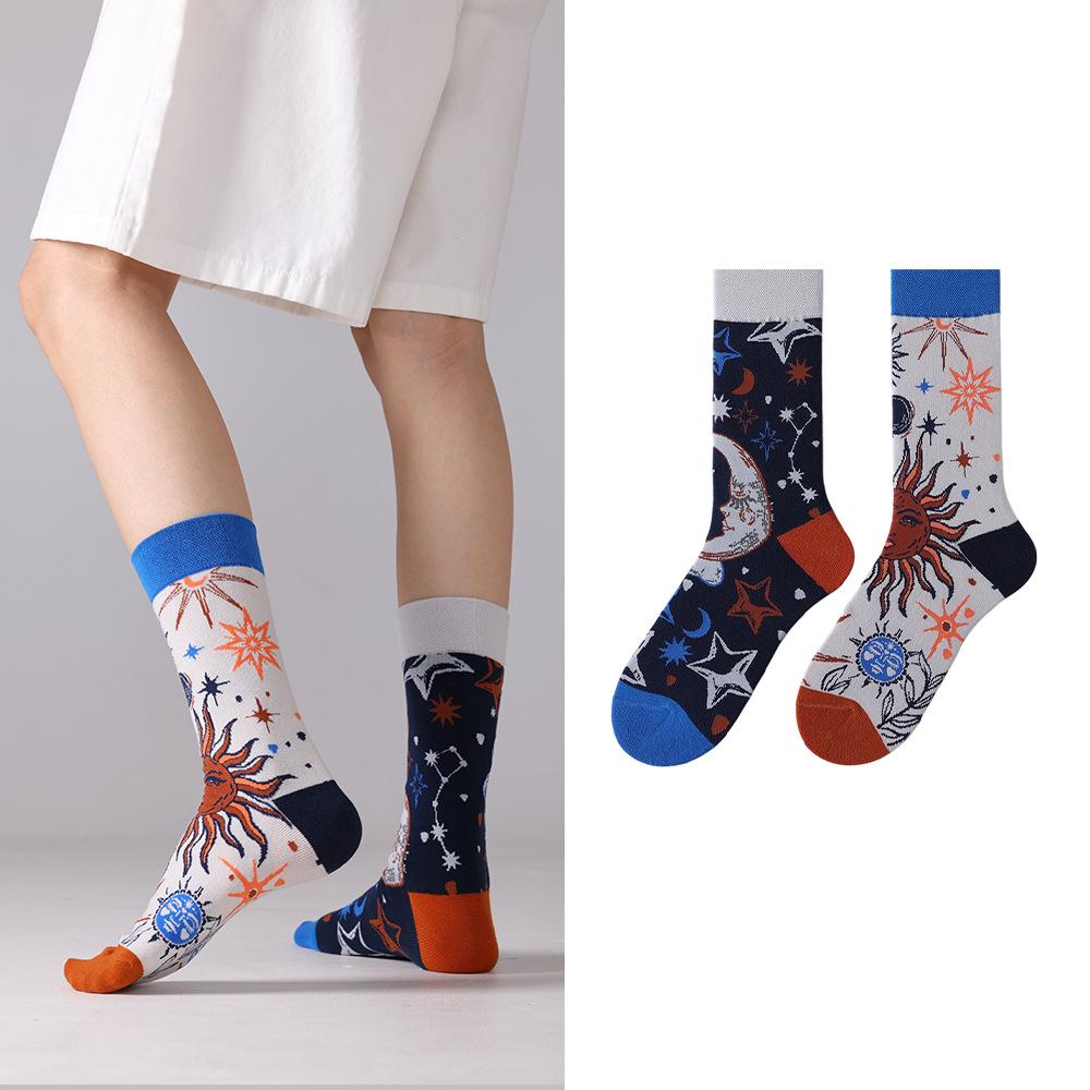 Unisex Trendy Cotton Mid-Calf Socks for Autumn/Winter - Sporty & Casual