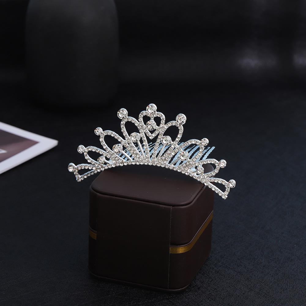 Children's Rhinestone and Pearl Hair Comb Crown for Weddings and Photo Shoots