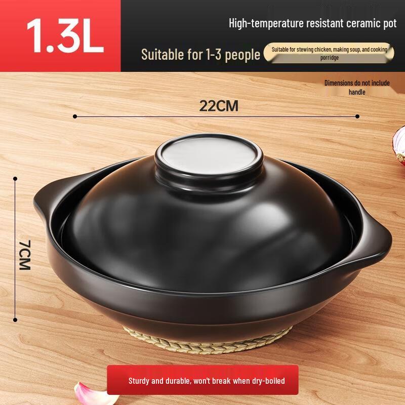 

JINGRX 1.3L Ceramic Clay Pot with Lid