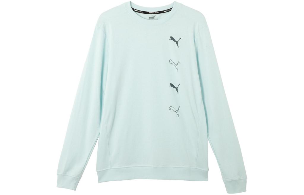 PUMA Sweatshirts Men's Blue Crew Neck Moderate Regular 521838-20