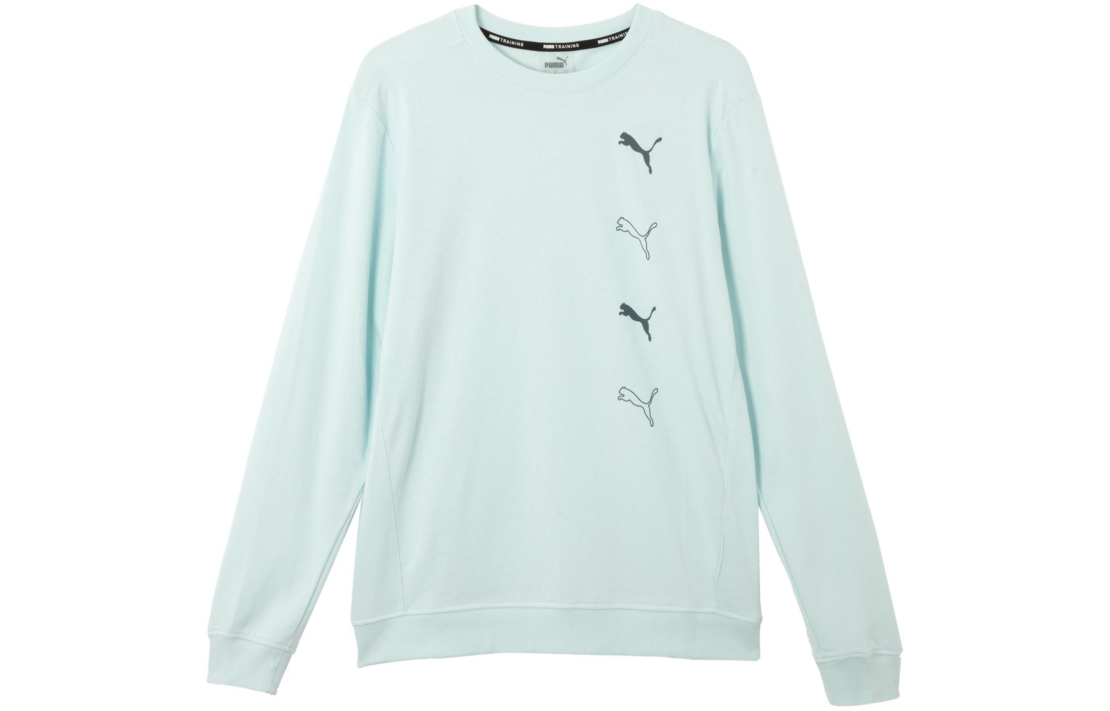 PUMA Sweatshirts Men s Blue Crew Neck Moderate Regular 521838-20 L