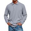 Men's Casual Style Solid Color Loose  Shirt Long-sleeved Top