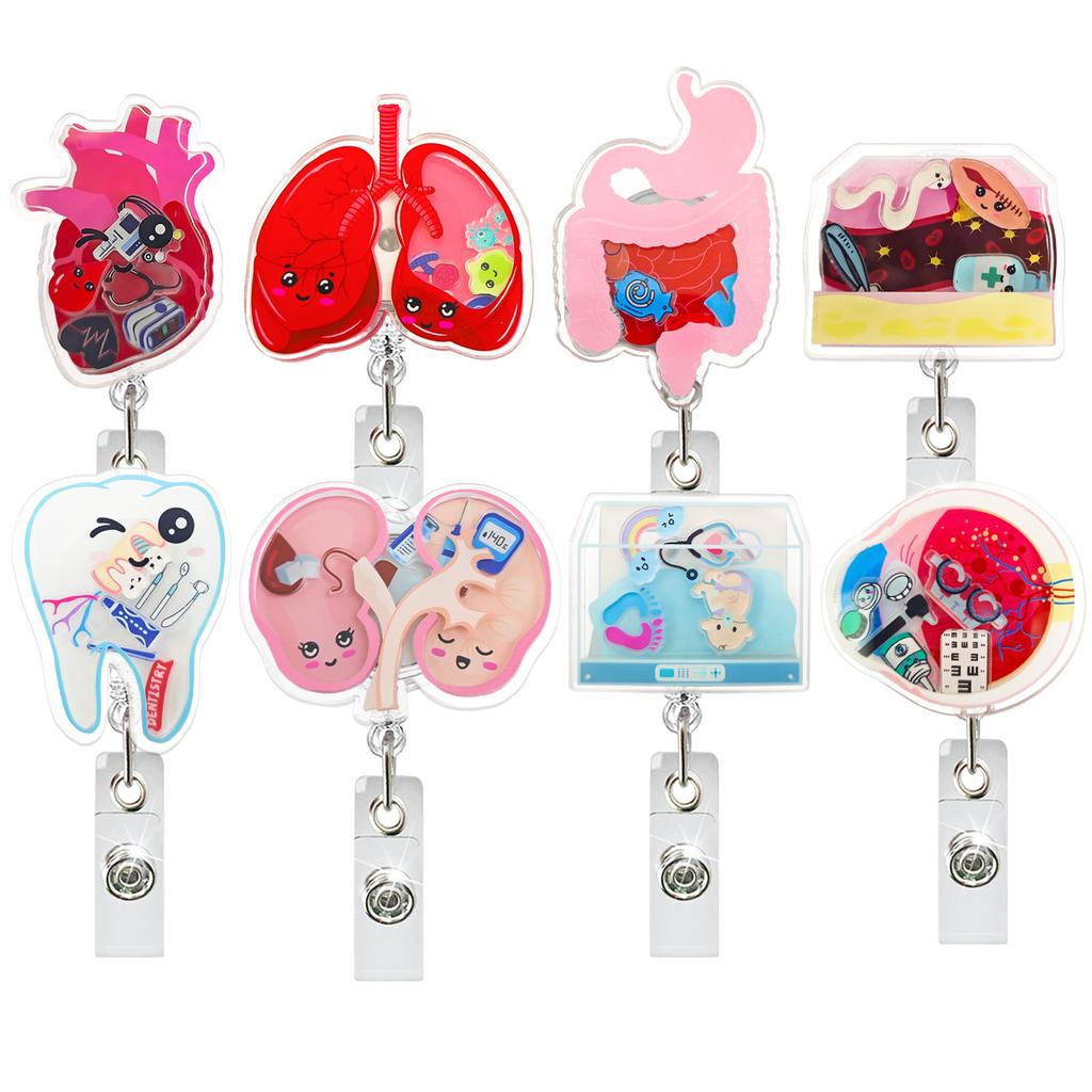Nurse Id Holder Compact Retractable Badge Clip Id Card Holder Stylish Acrylic Badge Holder For Exhibitions Schools Office