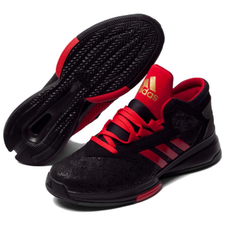 Adidas Street Jam Fashionable Non-Slip Durable Mid-Top Basketball Shoes Men Sneakers Black AQ8552