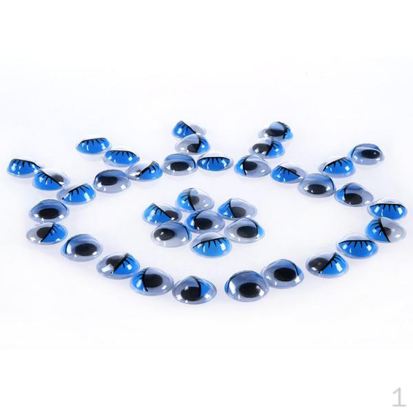 

100pcs Blue Movable Wiggly Eyes w/ Eyelash 12mm