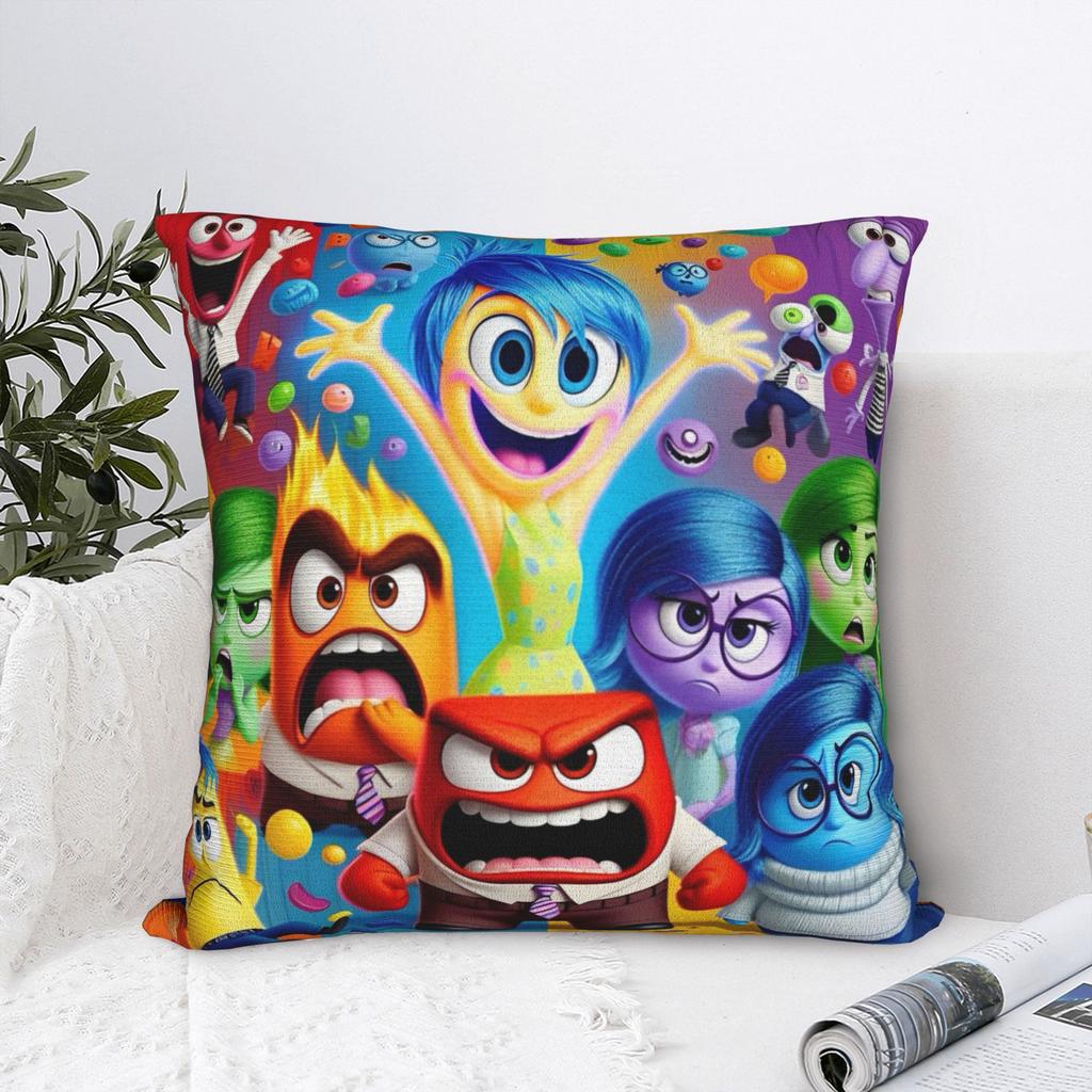Insides Outs Disgust Square Pillow Cases Cushion Covers Funny Zipper Decor Pillowcase for Car cm