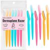 Dermaplane Women's Razor Soft Face Peach Fluff Removal Eyebrow Kit Safe Protective Blade Facial Hair Remover Exfoliating Tool Pink 12-Pack