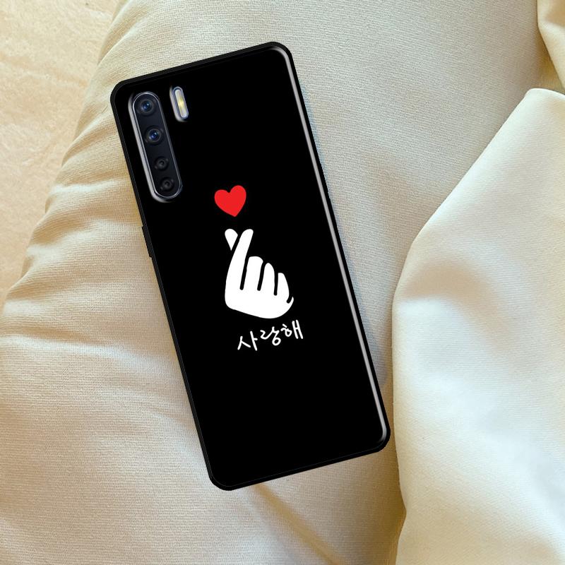 Kpop Finger Heart Case For Oppo A6 A5 Pro A15 A57 A17 A54 A74 A94 A76 A16 A96 A40 A60 A80 A18 A38 A58 A78 A98