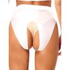Womens Glossy Stretchy Panties High Waist Open Crotch Design Elastic Waist Sexy Underwear Lingerie