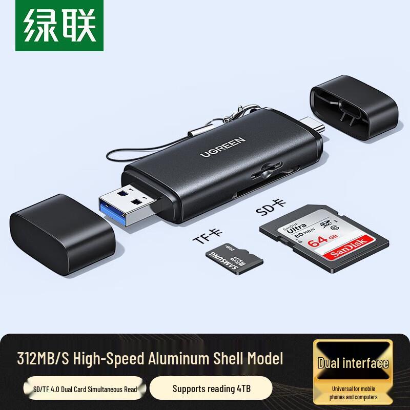 UGREEN CM803-65024 USB/Type-C Dual Slot SD/TF 4.0 Card Reader