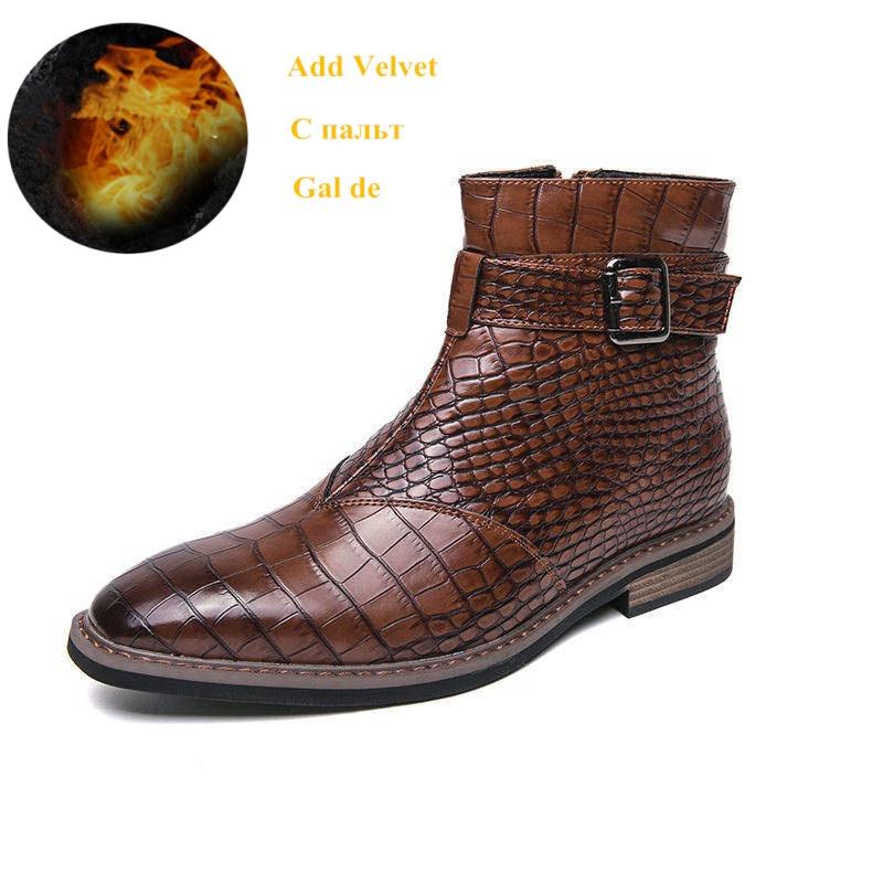 2024 Vintage Black Chelsea Boots Men High-quality Leather Personality Men Boots Dress Pointed toe Men's Ankle Boots botas hombre