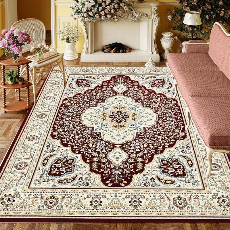 American Style Retro Carpet Living Room Sofa Bedroom Bedside Study Kitchen Entrance Door Rug Non-slip Light Luxury Decor Mat