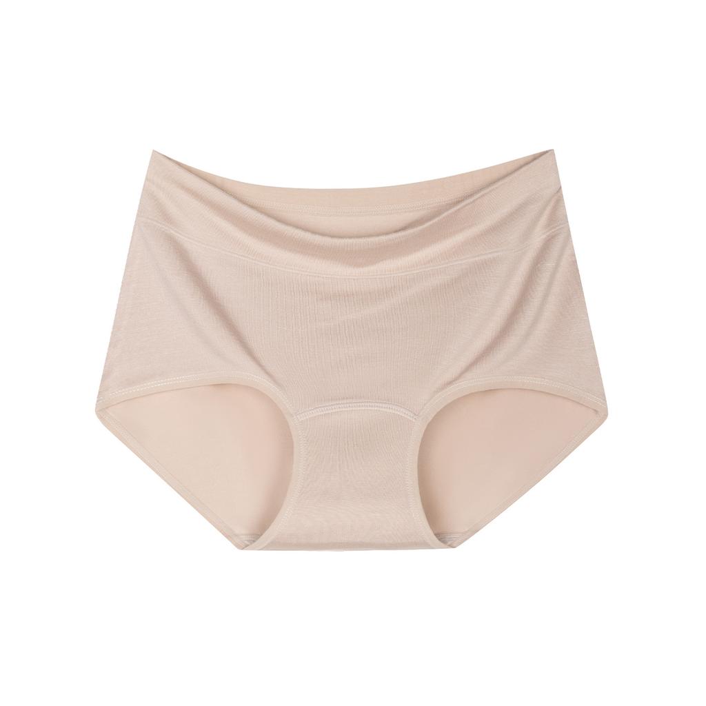 Plus Size Lady Spring Cotton 10A Antibacterial Extended Crotch Bare Breathable Waist Triangle Briefs