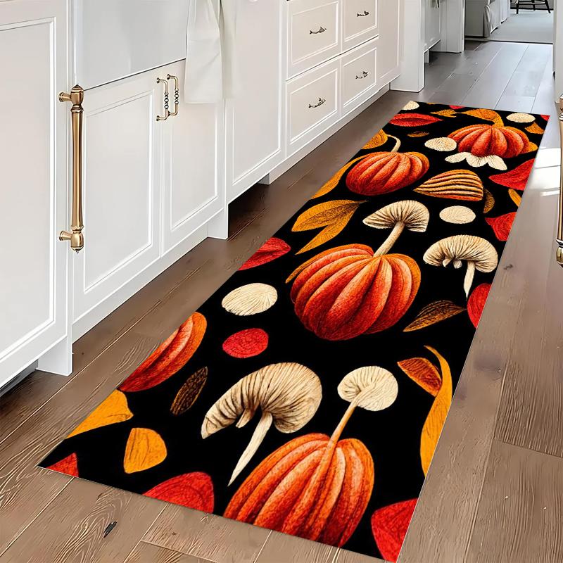 Vintage Autumn Forest Hallway Rug Runner Carpet Mat Mushroom Leaves Pattern Home Decoration Floor Rugs for Living Room Entryway