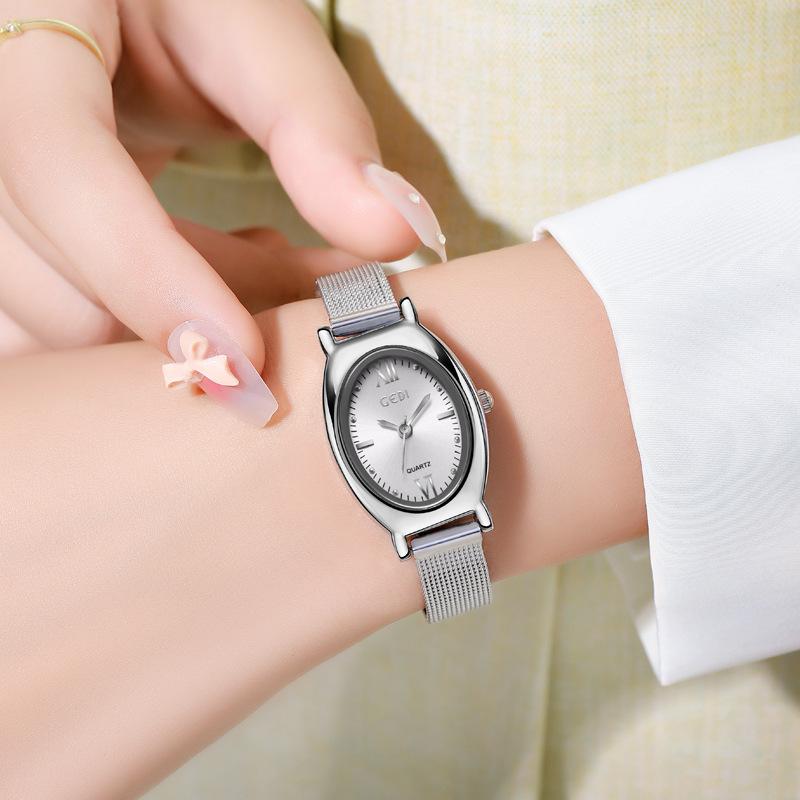 Reloj Ovalado de Alta Gama para Mujer, Pequeño y Exquisito Reloj de Guangzhou de Alto Valor, Reloj de Cuarzo Impermeable para Mujer